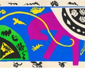 骏马，骑马的人和小丑(选自《爵士》插图第五幅） - 亨利·马蒂斯